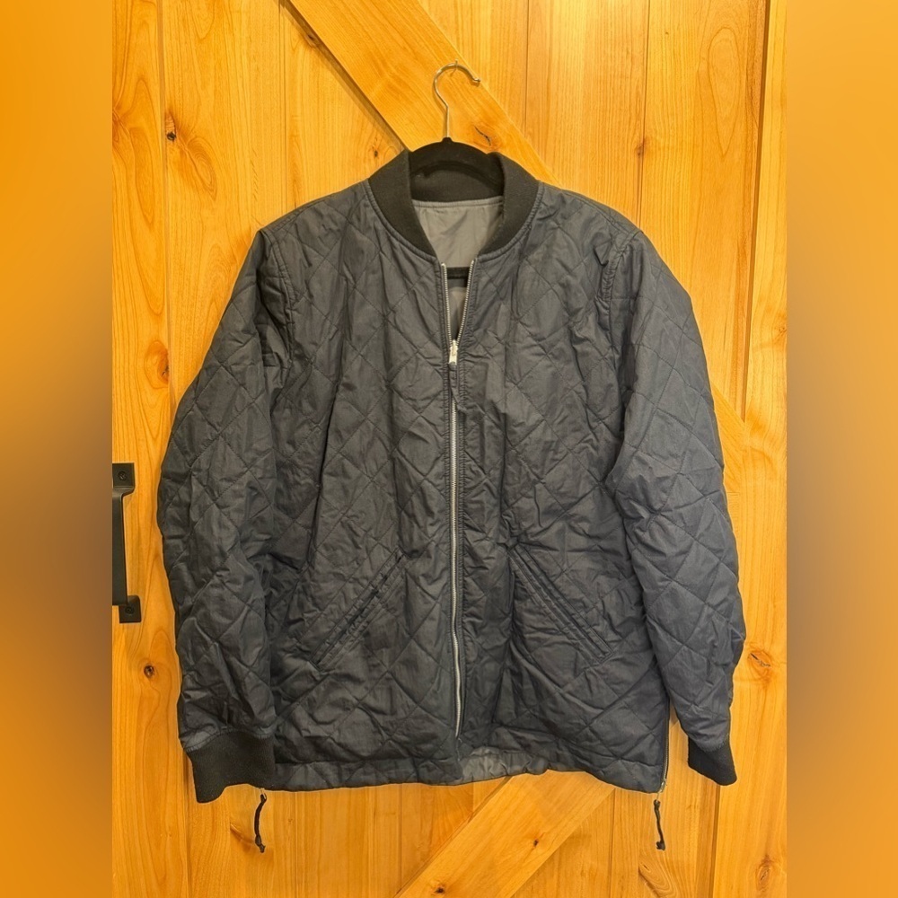 Abercrombie & Fitch Women’s Navy Blue Quilted Reversible Jacket Size L